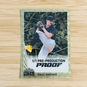 PAUL SKENES 2024 Leaf Metal Superfractor Gold Vinyl Prizm Proof Rookie RC 1/1